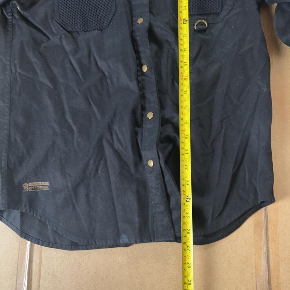 Ralph Lauren Womens Shirt Medium Black 100% Cotton Utility Mesh Pocket D-Ring - Picture 2 of 5
